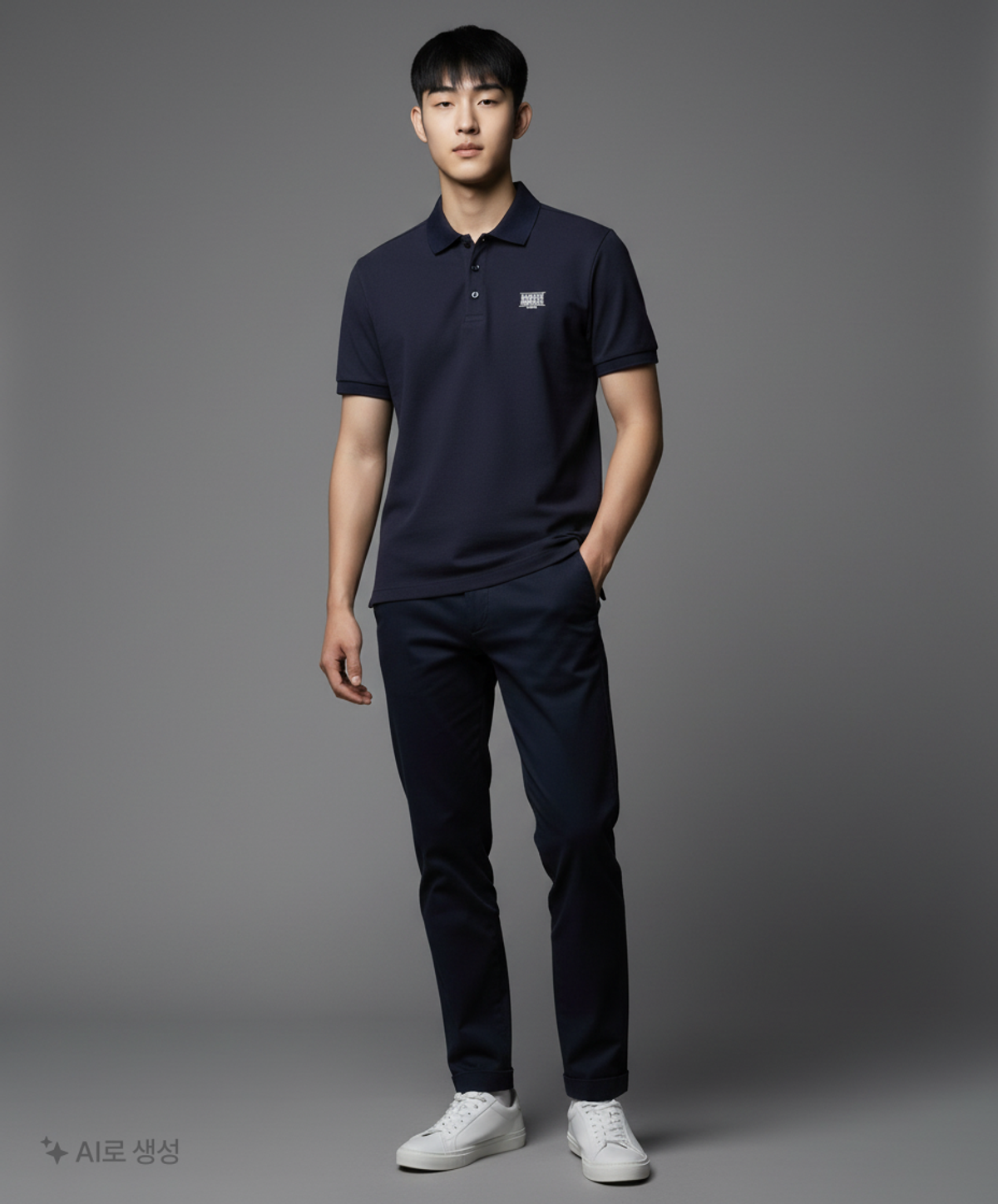 마리떼 프랑소와 저버(MARITHÉ + FRANҪOIS GIRBAUD) SMALL CLASSIC LOGO PK COLLAR TEE navy M