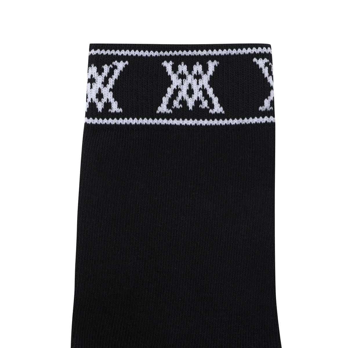 어뉴골프(ANEW GOLF) MEN STRIPE LOGO MIDDLE SOCKS_BK