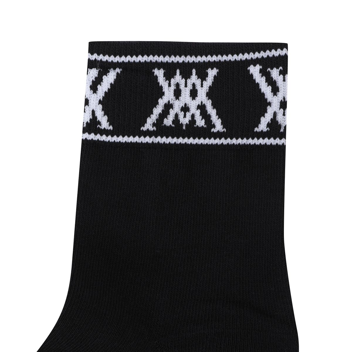 어뉴골프(ANEW GOLF) WOMEN STRIPE LOGO MIDDLE SOCKS_BK