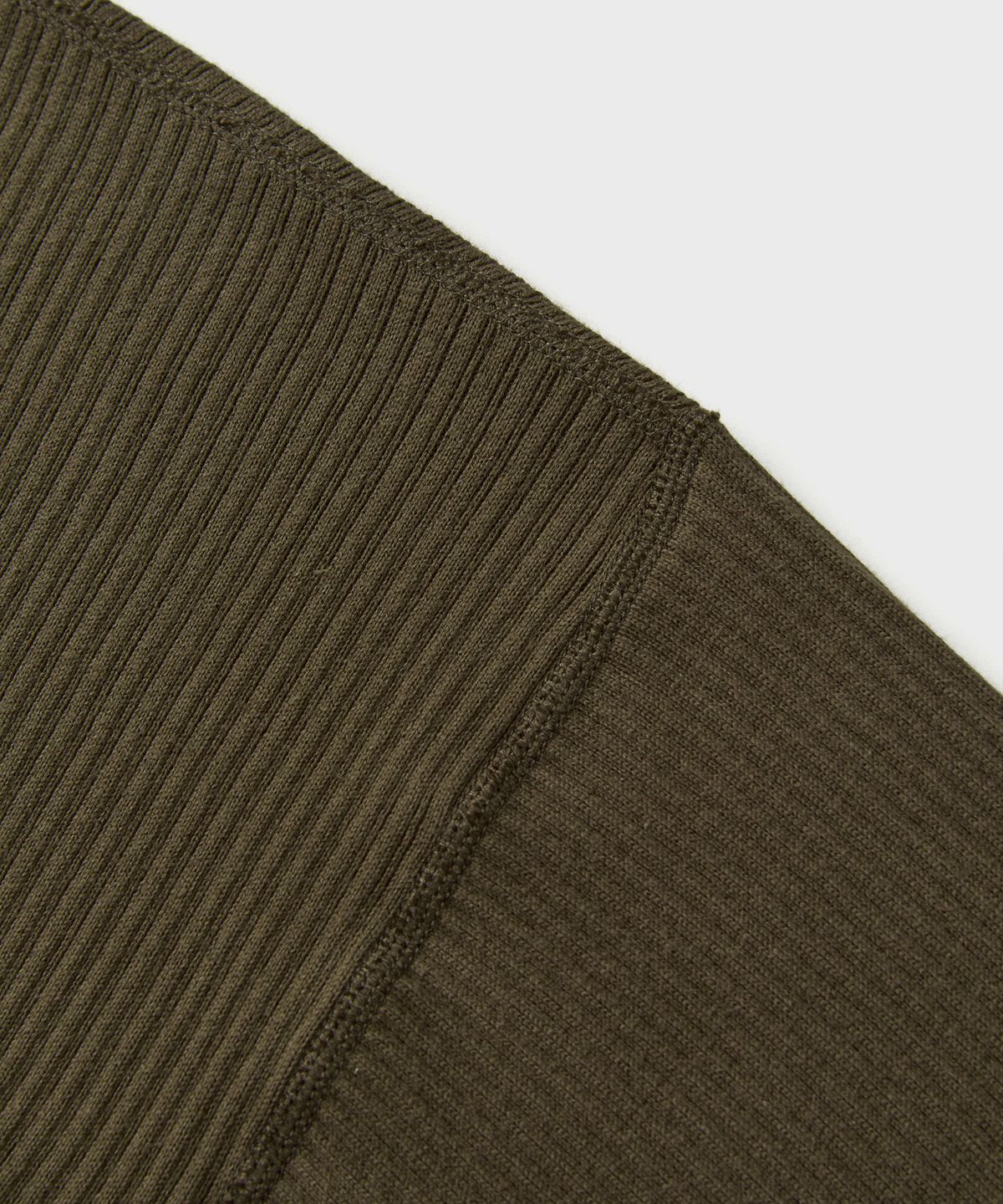 브론슨(BRONSON) Ribbed Long Sleeve Henley Shirt Olive Brown