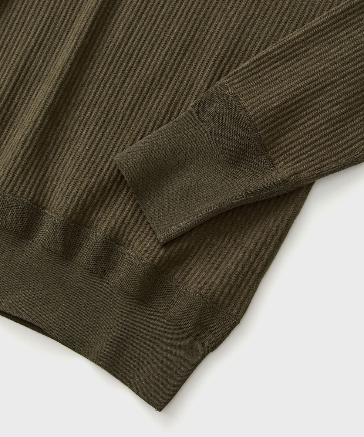 브론슨(BRONSON) Ribbed Long Sleeve Henley Shirt Olive Brown