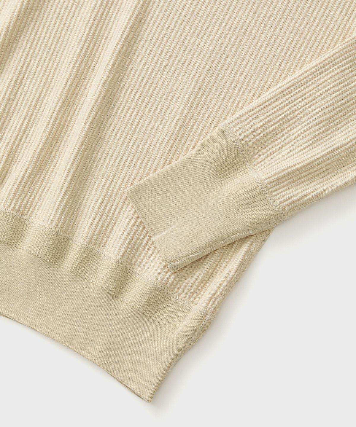 브론슨(BRONSON) Ribbed Long Sleeve Henley Shirt Apricot