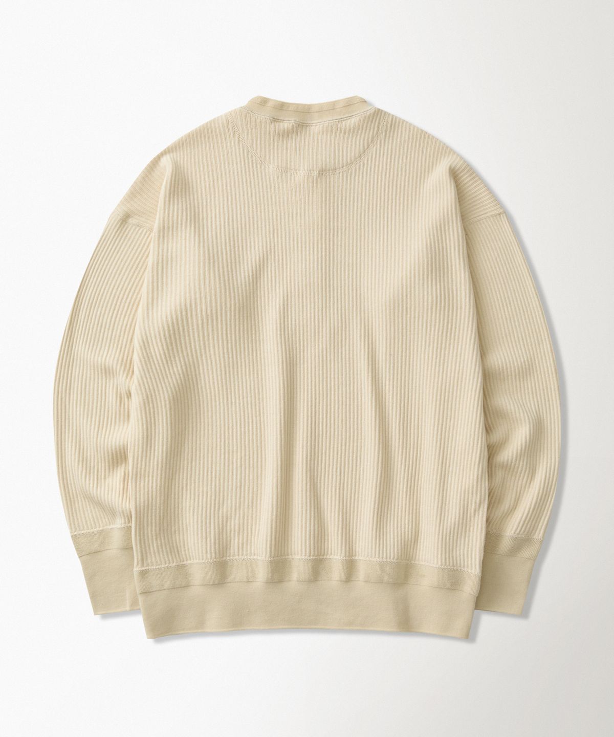 브론슨(BRONSON) Ribbed Long Sleeve Henley Shirt Apricot