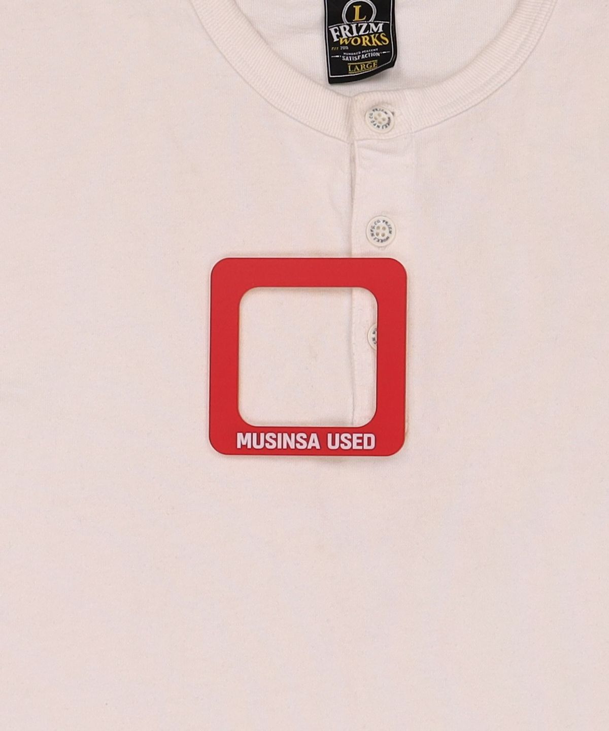 프리즘웍스(FRIZMWORKS) HENLEY NECK HALF TEE _ WHITE L
