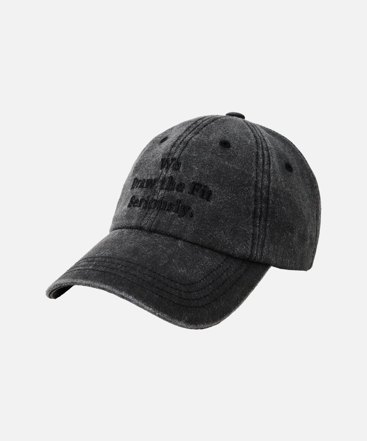 드로우핏(DRAW FIT) 6 패널 레터 엠브로더리 캡 [WASHED CHARCOAL]