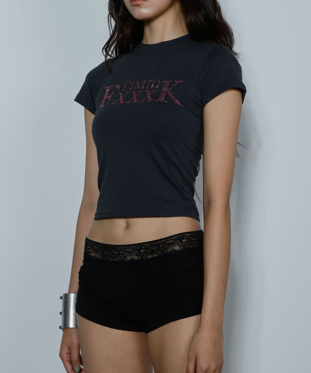 티미드프리크(TIMID FREAK) Timid FxxxK Top Charcoal