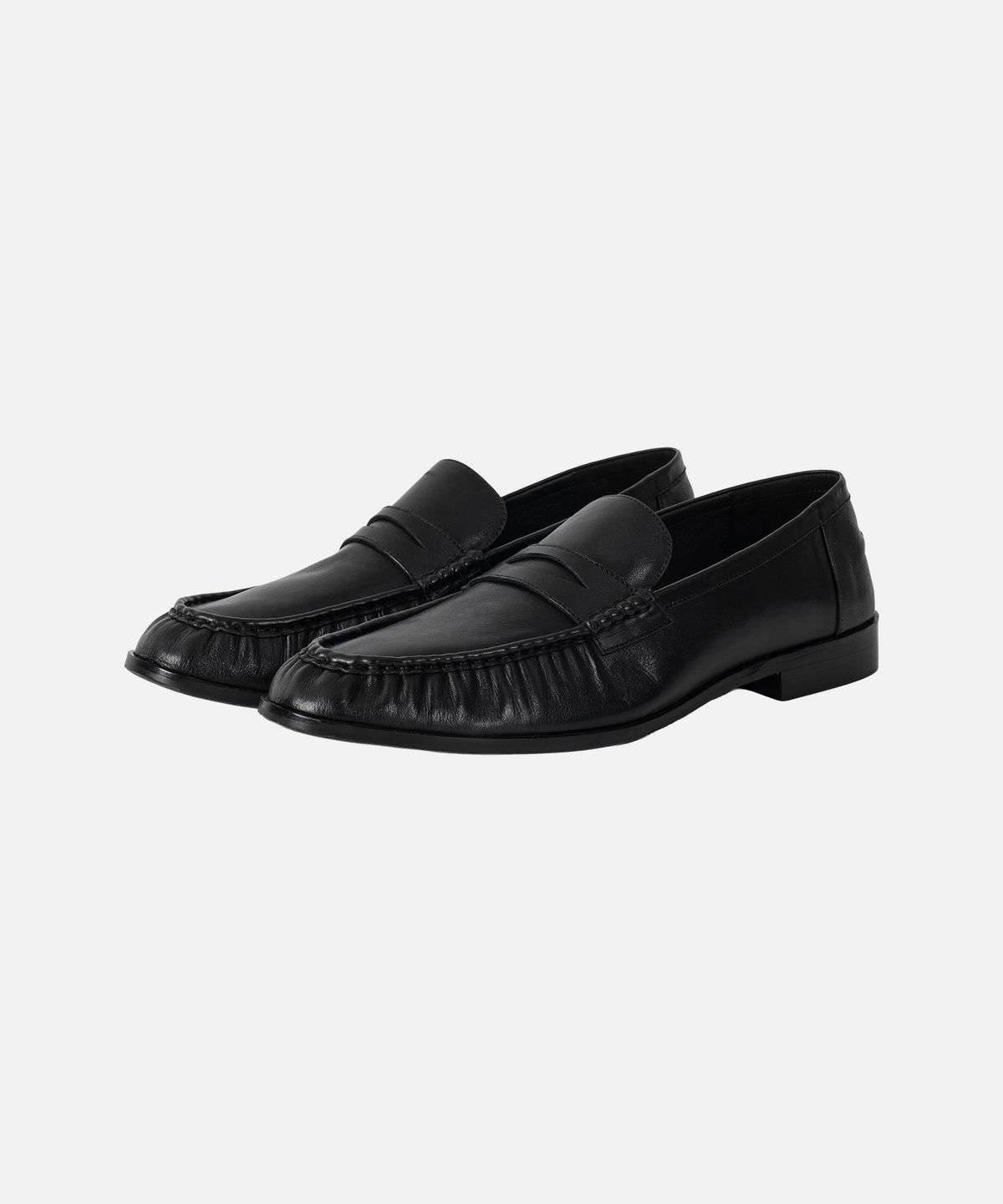 드로우핏(DRAW FIT) 리안 카우 레더 드레이프 로퍼 [BLACK]