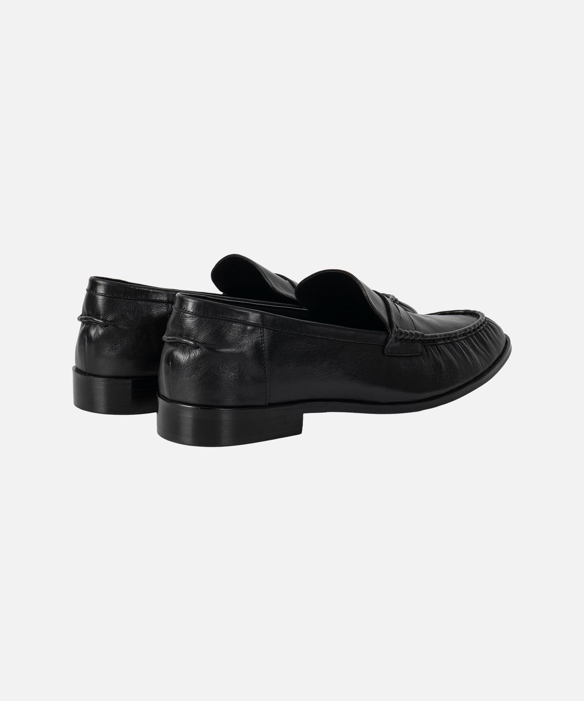 드로우핏(DRAW FIT) 리안 카우 레더 드레이프 로퍼 [BLACK]
