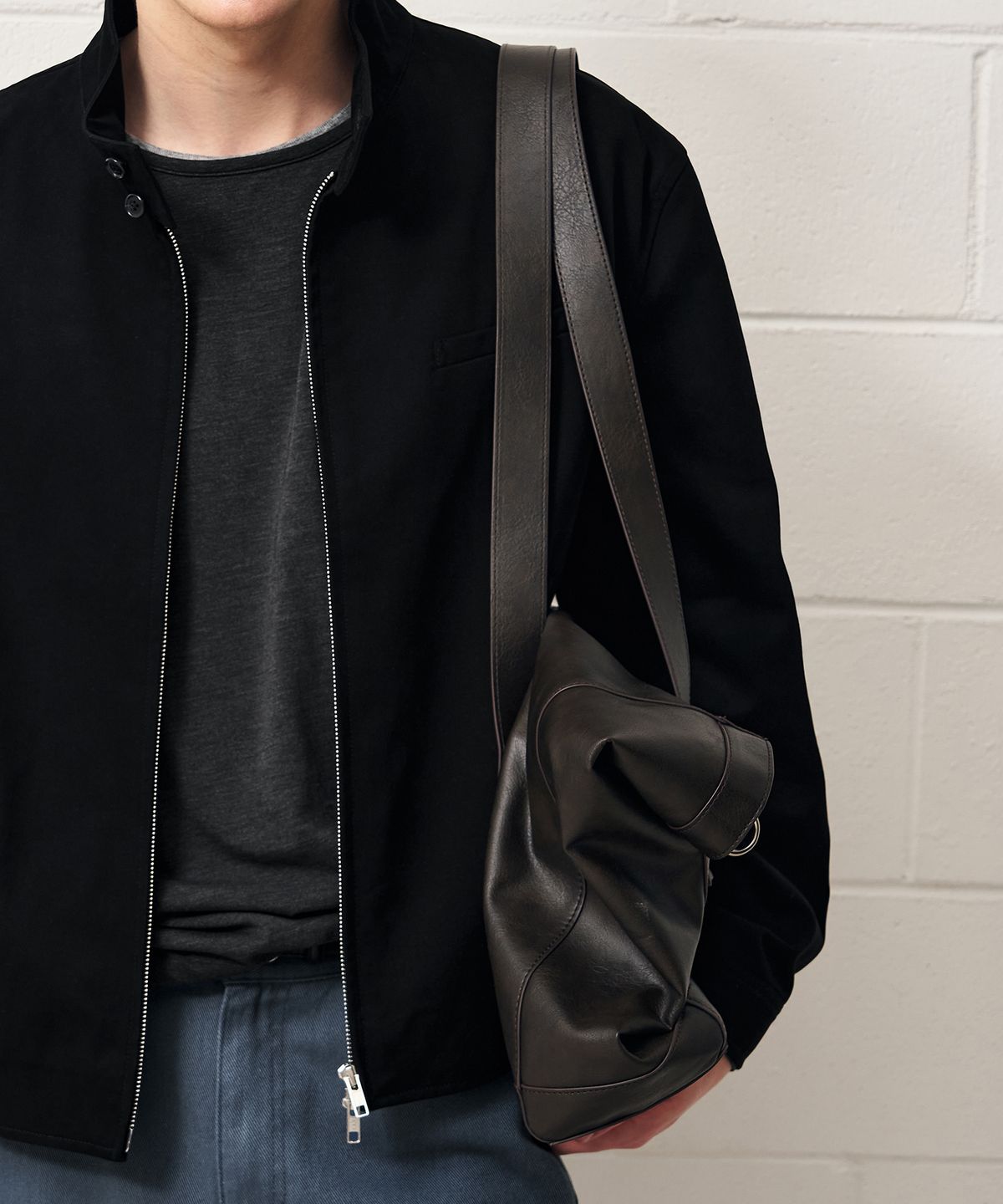 드로우핏(DRAW FIT) 워싱 레더 폴딩 토트백 [WASHED BROWN]