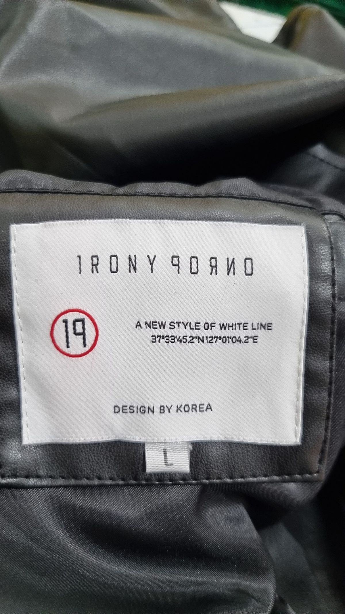 아이러니포르노 화이트라인(IRONYPORNO WHITELINE) 레더/라이더스 재킷 L