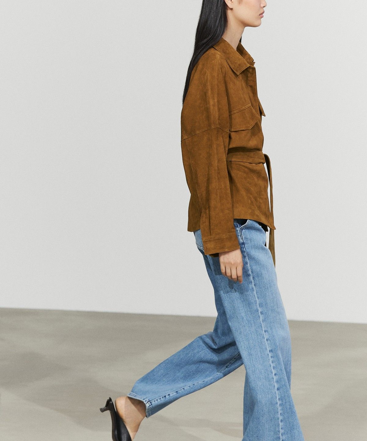 마시모두띠(MASSIMO DUTTI) 스웨이드 레더 자켓