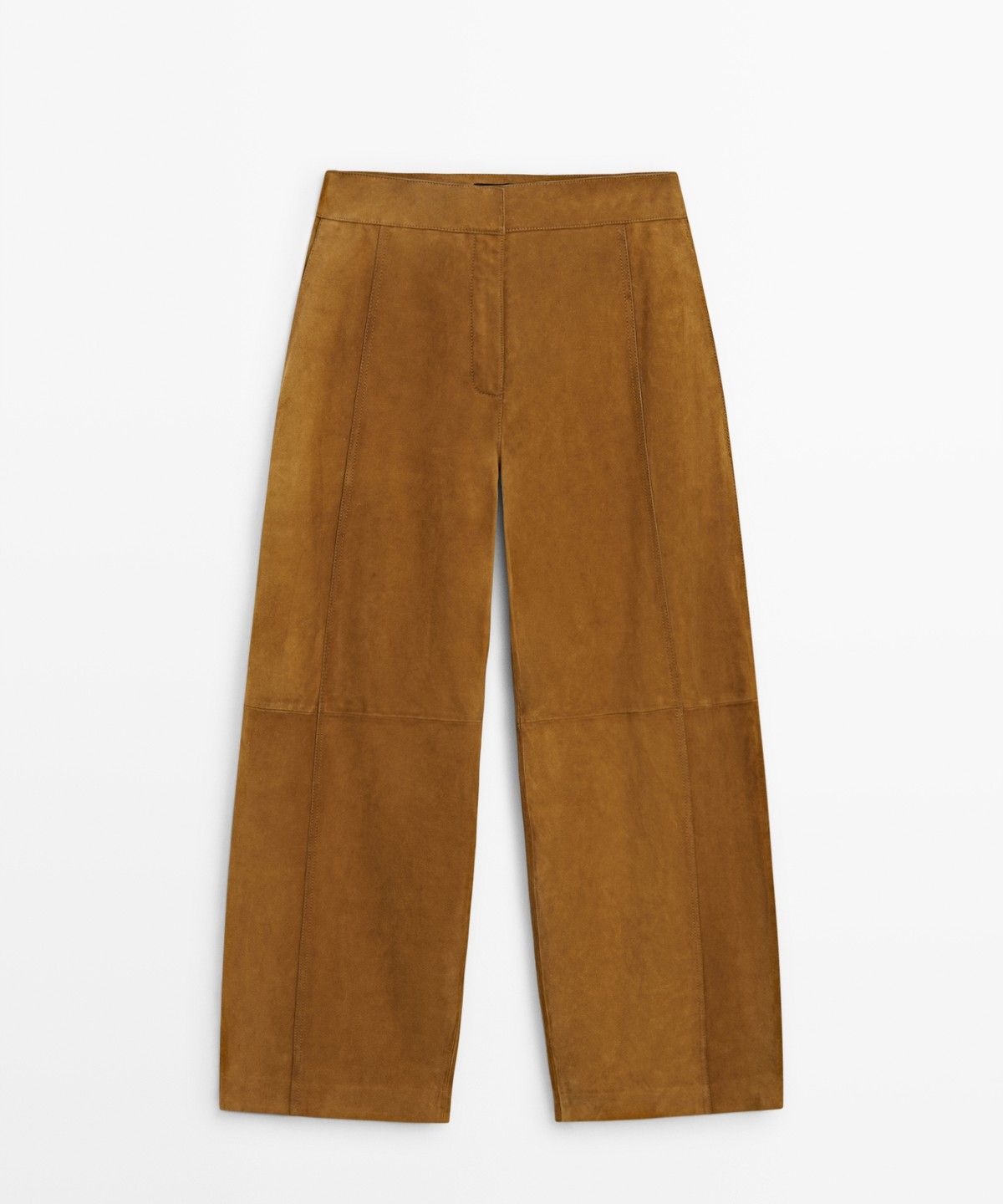 마시모두띠(MASSIMO DUTTI) 스웨이드 염소 가죽 배럴핏 팬츠