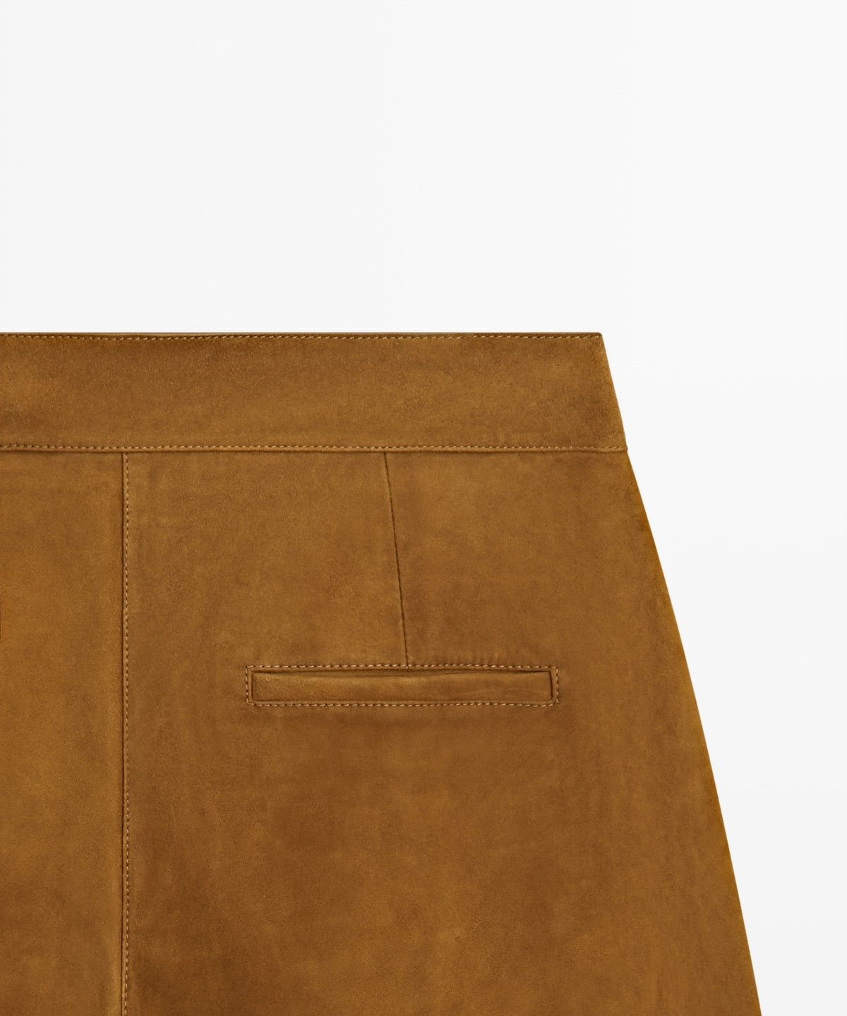 마시모두띠(MASSIMO DUTTI) 스웨이드 염소 가죽 배럴핏 팬츠