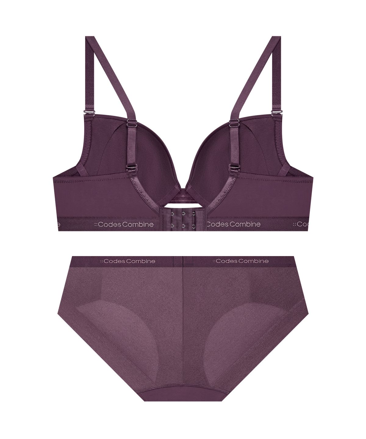 코데즈컴바인 이너웨어(CODES COMBINE INNERWEAR) 에센셜 컴포트 브라 햄팬티 세트_딥퍼플