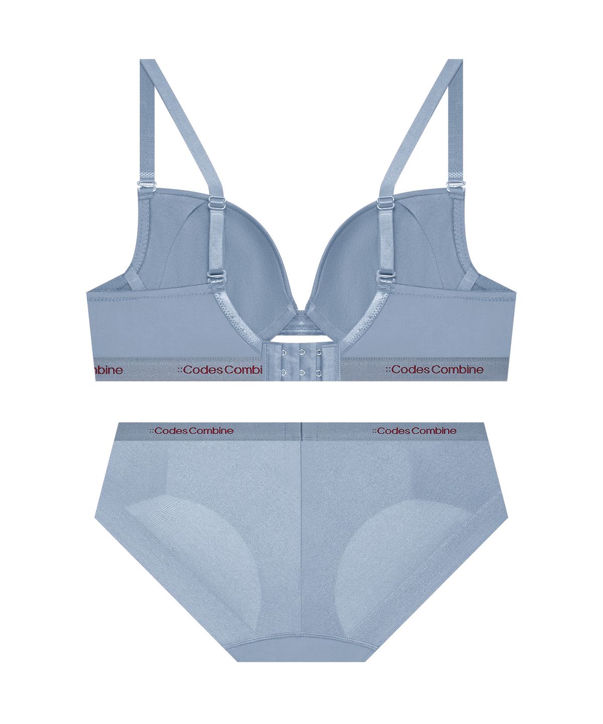 코데즈컴바인 이너웨어(CODES COMBINE INNERWEAR) 에센셜 컴포트 브라 햄팬티 세트_더스티블루