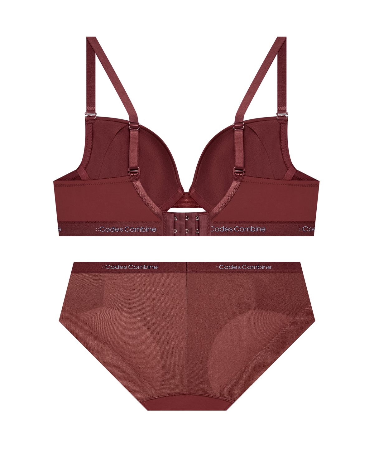 코데즈컴바인 이너웨어(CODES COMBINE INNERWEAR) 에센셜 컴포트 브라 햄팬티 세트_브릭