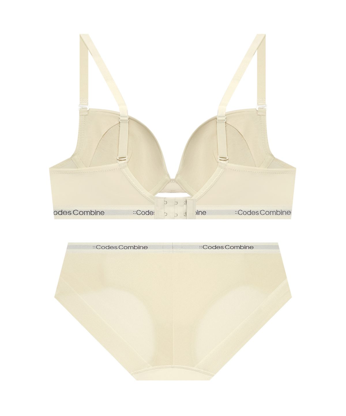 코데즈컴바인 이너웨어(CODES COMBINE INNERWEAR) 에센셜 컴포트 브라 햄팬티 세트_크림