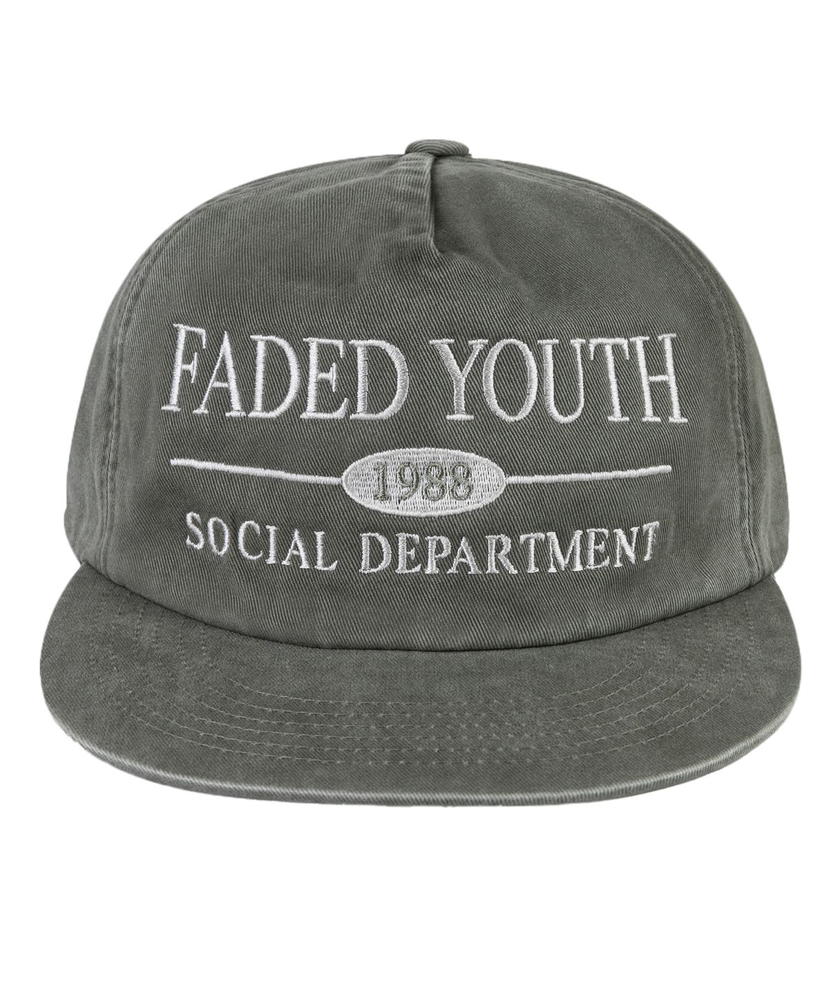윅(WICK) FADED YOUTH 5패널 카치온 플랫 볼캡-카키