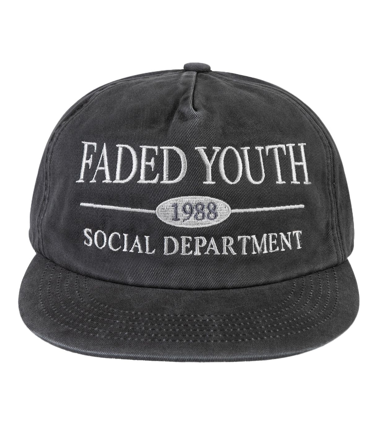 윅(WICK) FADED YOUTH 5패널 카치온 플랫 볼캡-차콜
