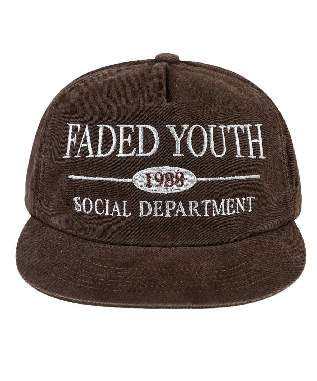 윅(WICK) FADED YOUTH 5패널 카치온 플랫 볼캡-브라운