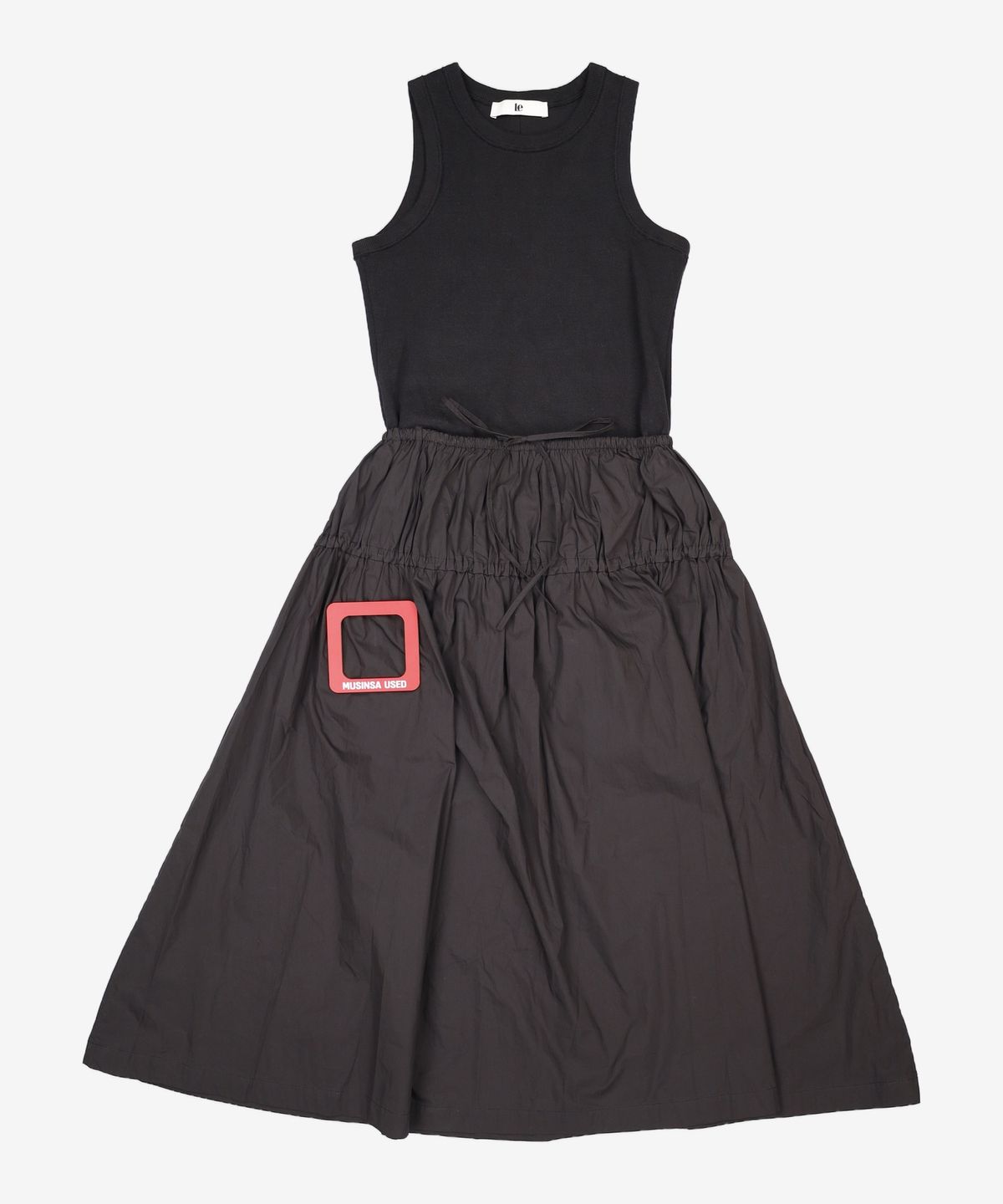 르(LE) jersey contrast tiered ops (black) FREE