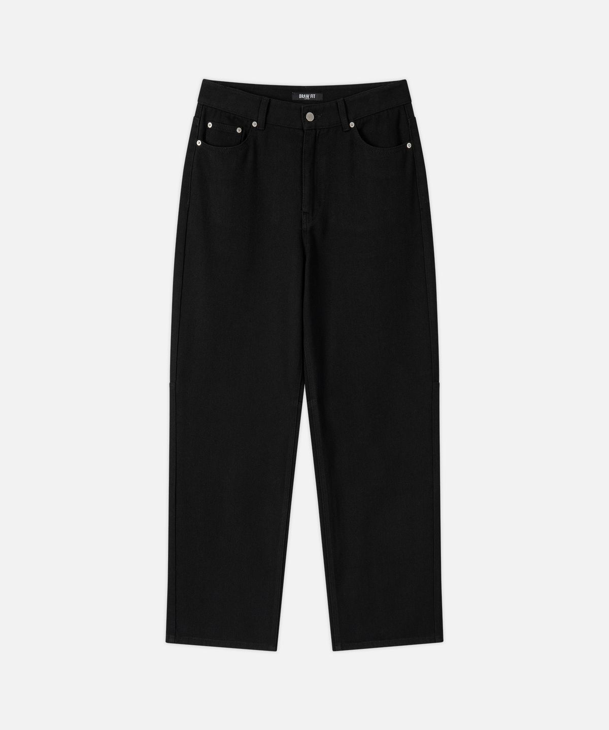 드로우핏(DRAW FIT) 하인드 로우컷 루즈 스트레이트 워싱 팬츠 [BLACK]