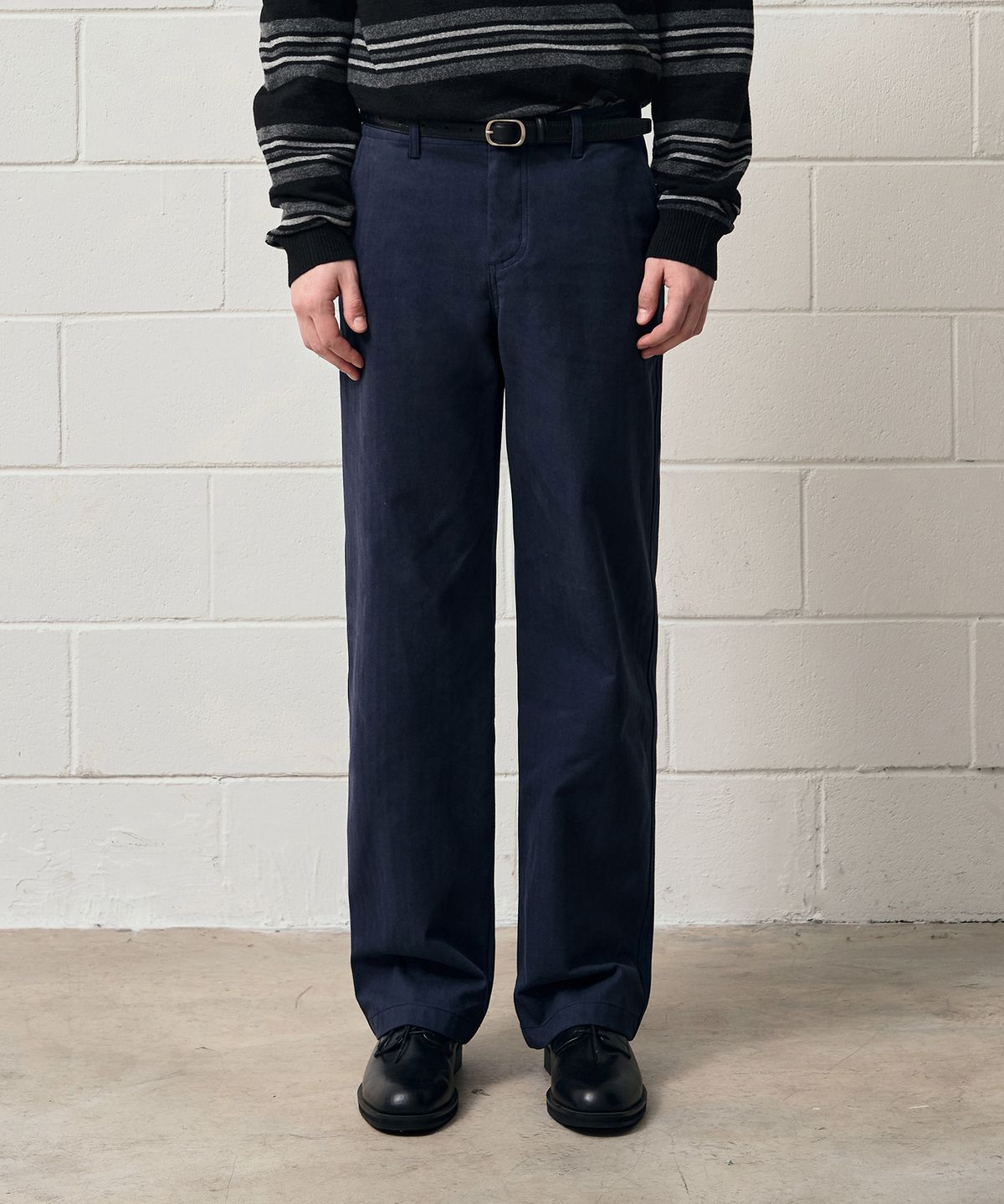 드로우핏(DRAW FIT) 로프트 헤링본 레귤러 스트레이트 팬츠 [NAVY]