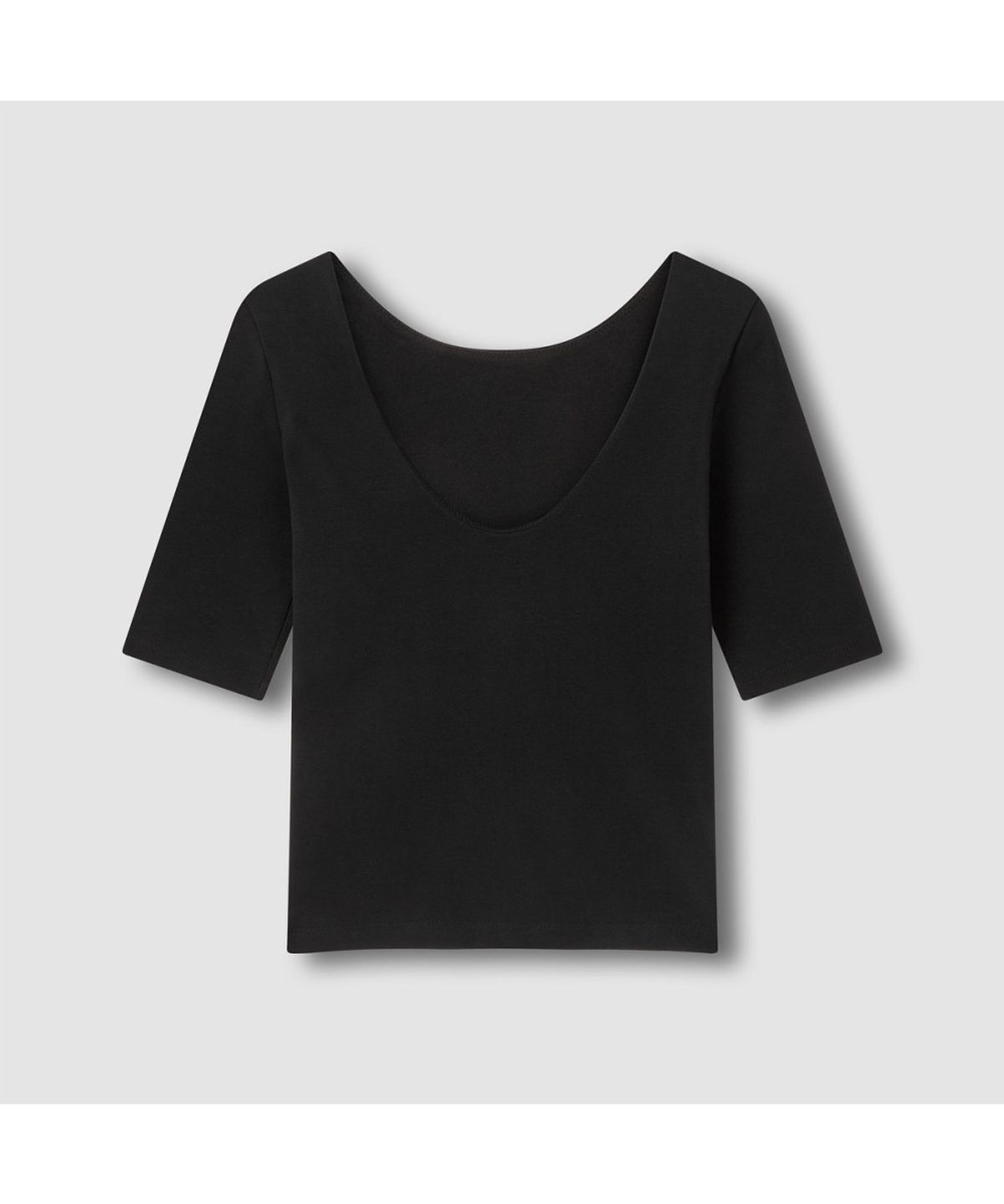 자주(JAJU) 여 이지 무브 5부 브라티셔츠_블랙