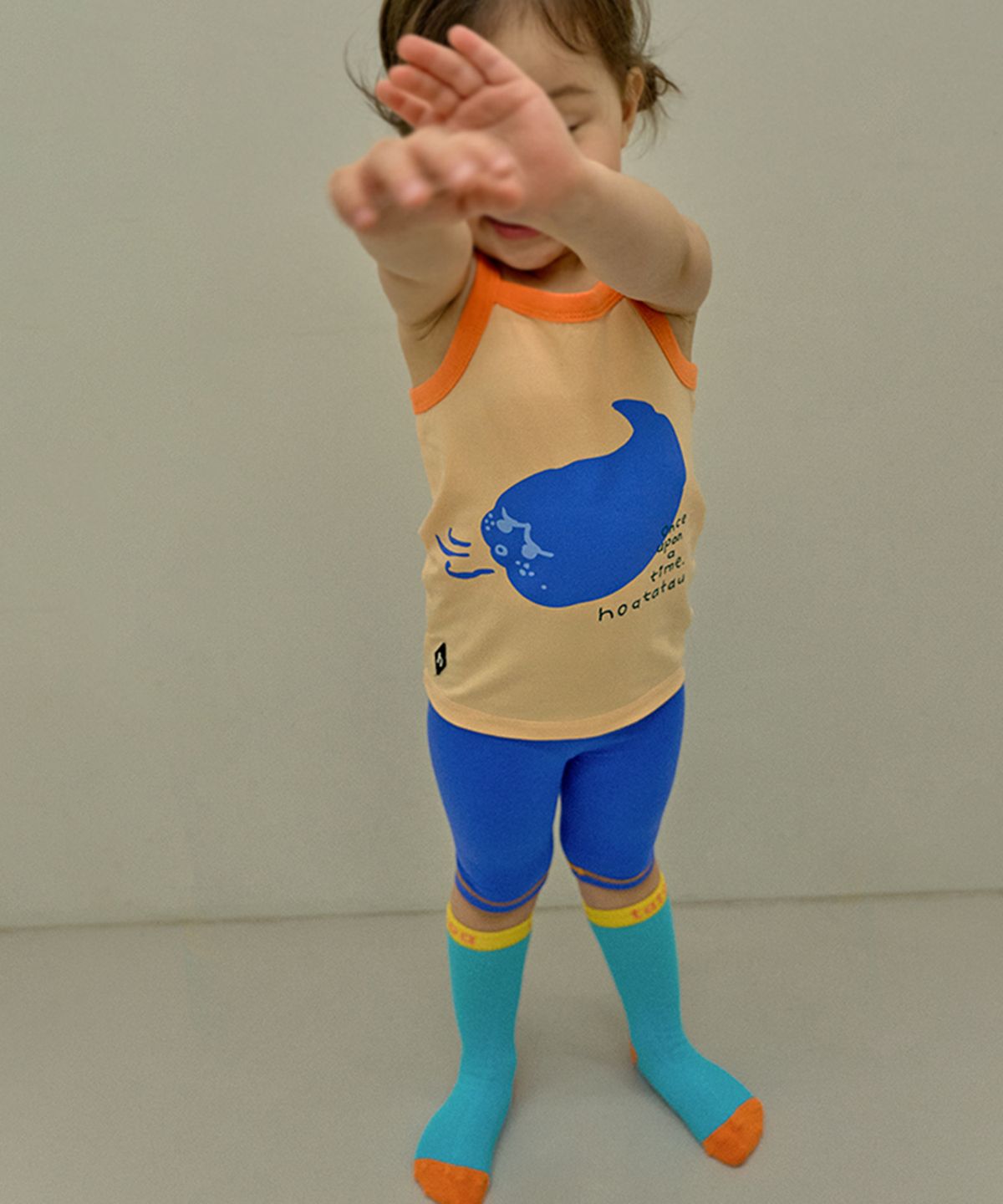 호아따따(HOATATAU) 오렌지바람민소매셋업-모달