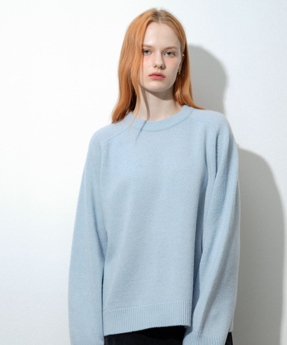 블레티(VLETI) Wool 100% Basic Loosefit Round Knit (Light_sky)