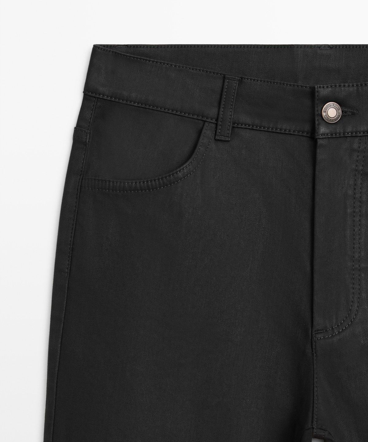 마시모두띠(MASSIMO DUTTI) 왁스 코팅 스트레이트 핏 팬츠