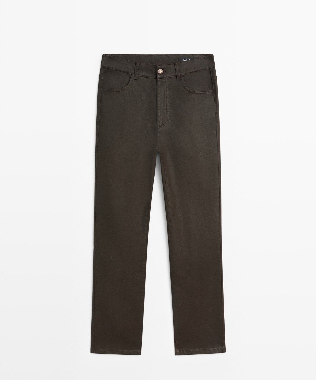 마시모두띠(MASSIMO DUTTI) 왁스 코팅 스트레이트 핏 팬츠