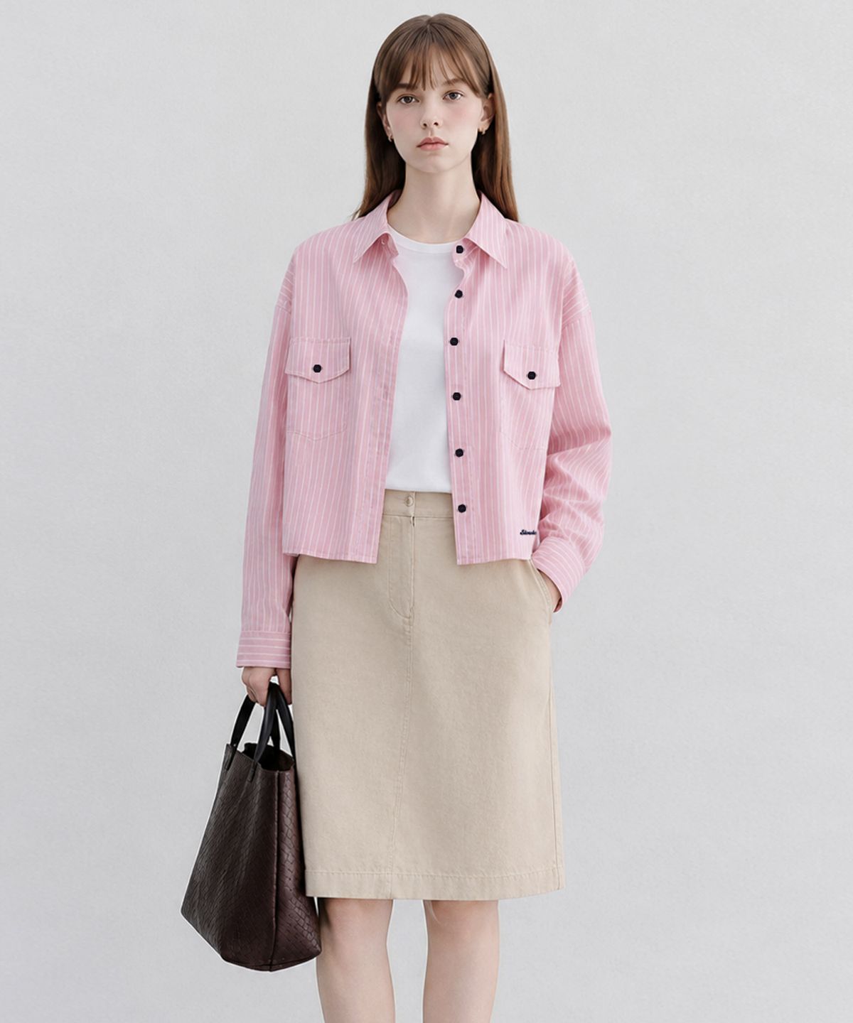 슬로우롤리(SLOWLOLLI) Cielo crop stripe shirt_4 Colors