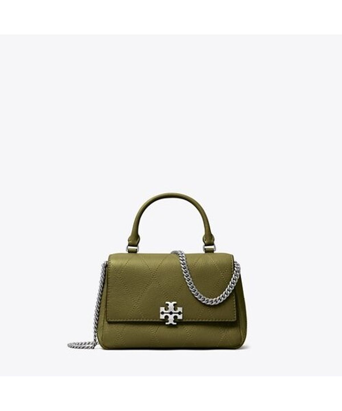 토리버치(TORYBURCH) 찰리 퀼팅 탑 핸들 체인 월렛 - 레초