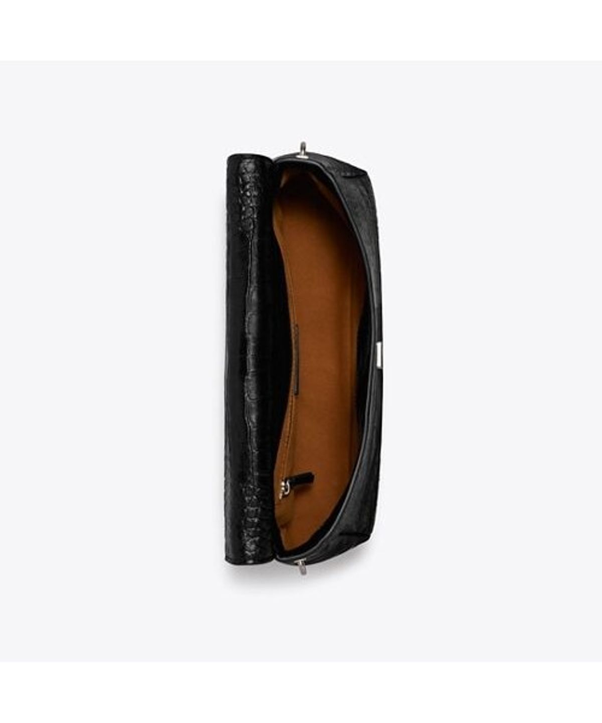 토리버치(TORYBURCH) 찰리 엠보스드 크록 숄더 백 - 블랙
