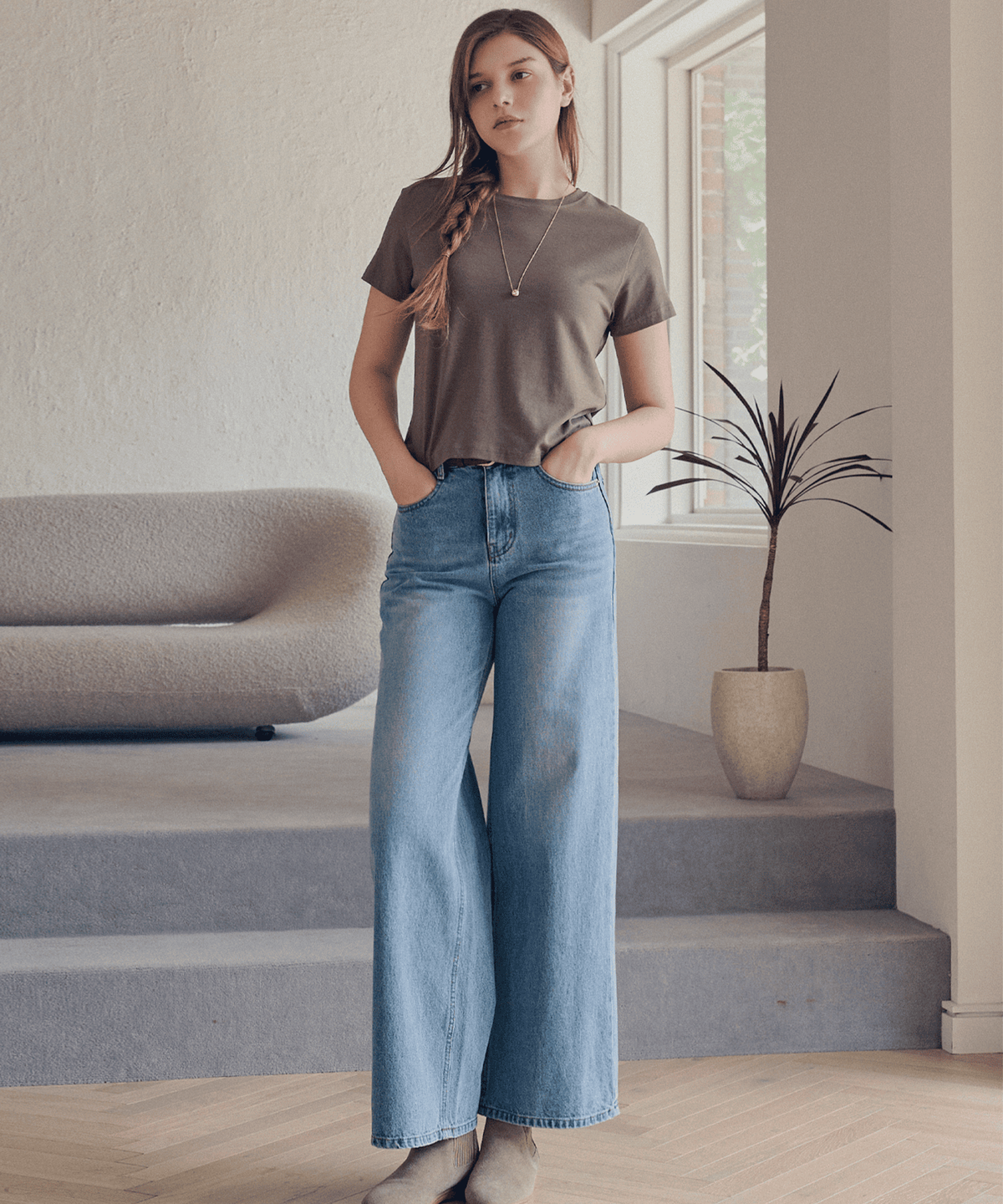 슬로우롤리(SLOWLOLLI) Daily modal crop tee_5 Colors