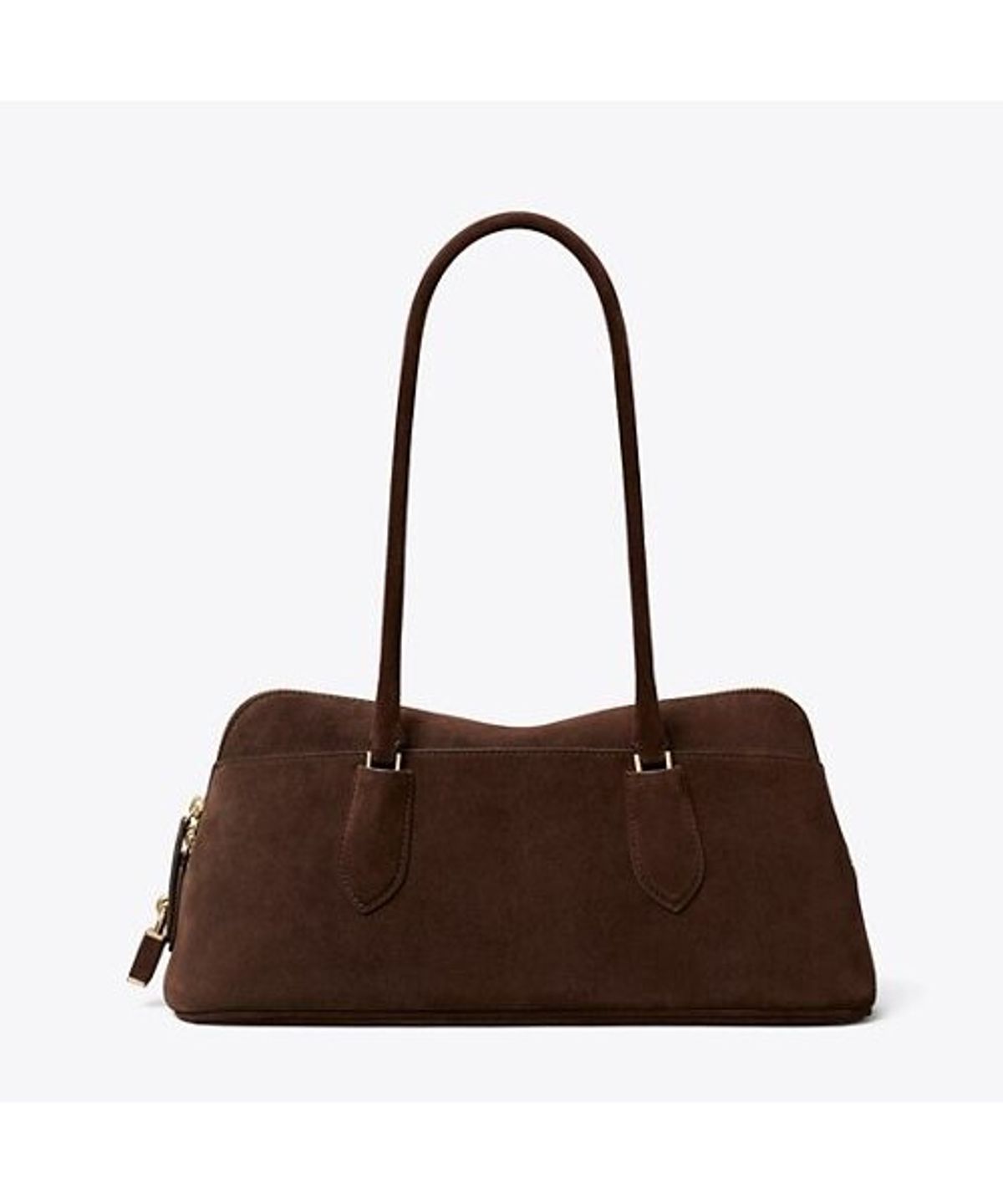 토리버치(TORYBURCH) 락 스웨이드 이스트웨스트 샤첼 - 다크 코코아
