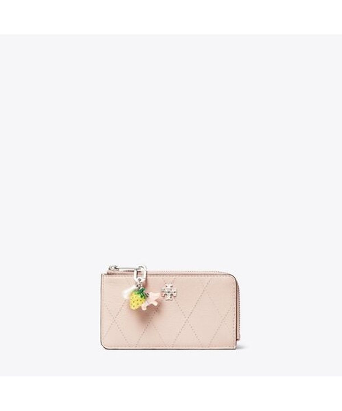 토리버치(TORYBURCH) 찰리 퀼팅 집 카드 케이스 - 라이트 핑크