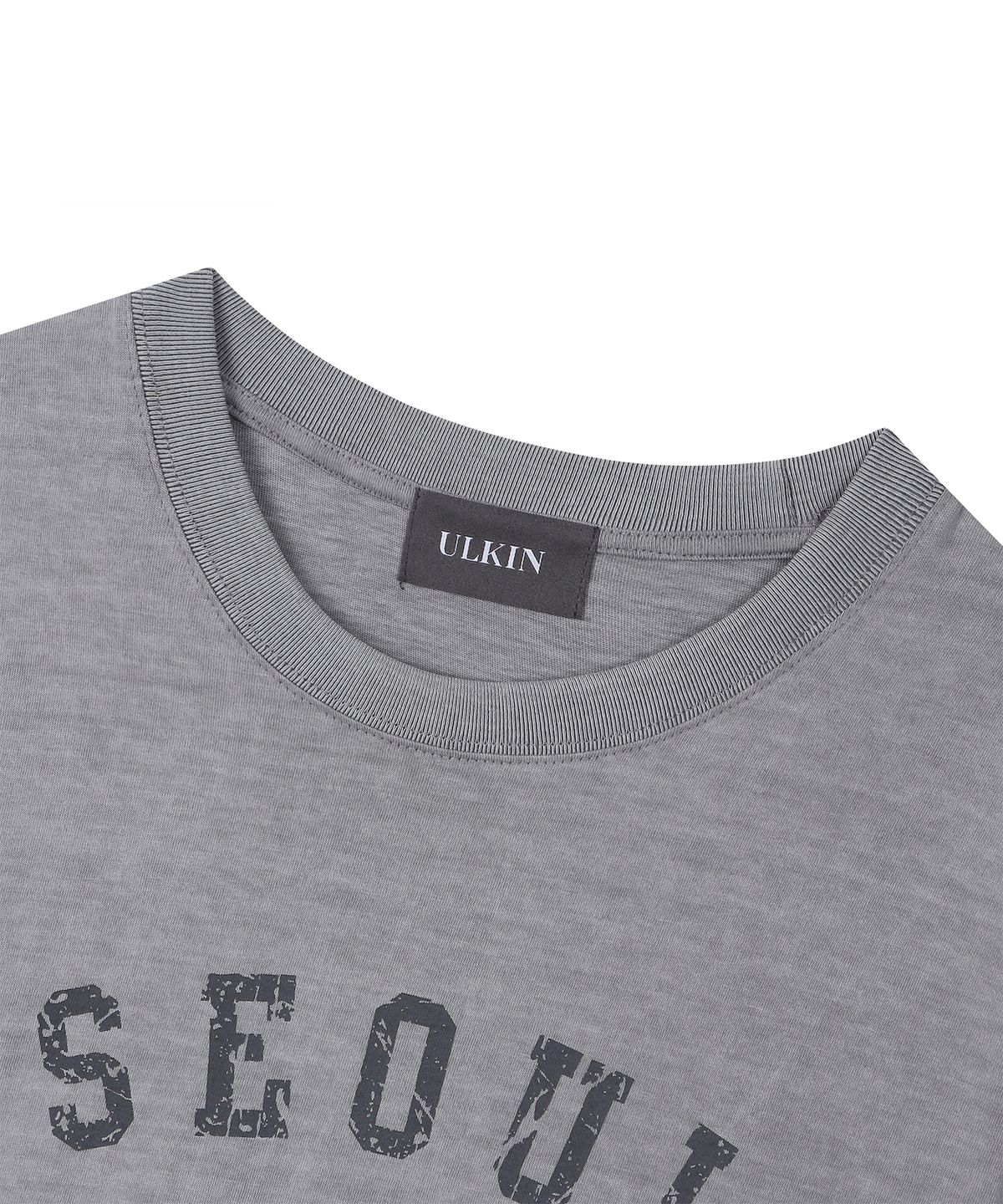 얼킨(ULKIN) 무궁 헤리티지 서울 반팔 티셔츠_더스티 그레이