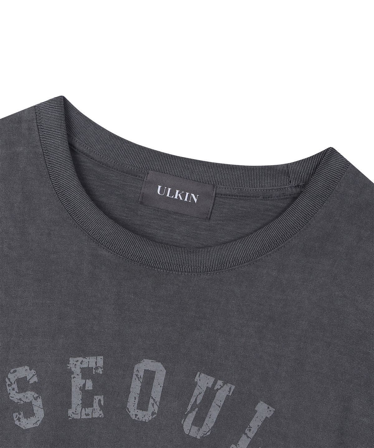 얼킨(ULKIN) 무궁 헤리티지 서울 반팔 티셔츠_더스티 차콜