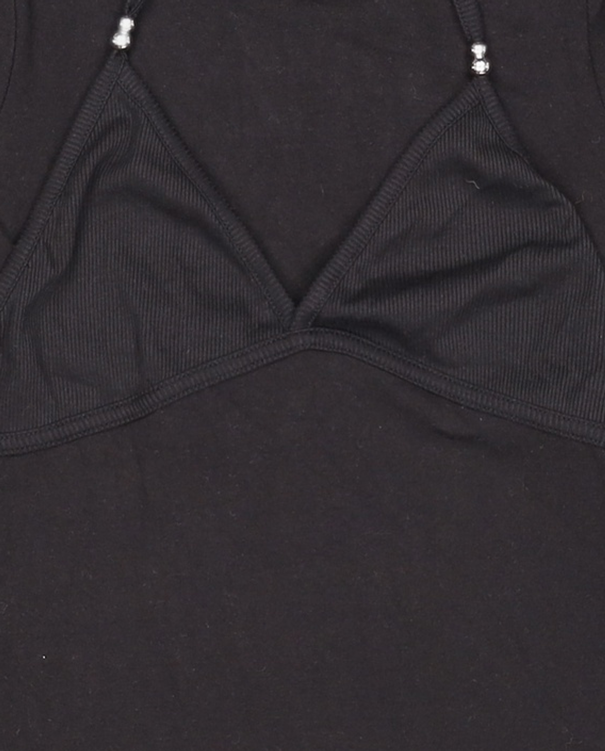 쓰리투에이티(THREE TO EIGHTY) [2nd REORDER] BEADY BRA LAYER LONG SLEEVE TEE BLACK ONE SIZE
