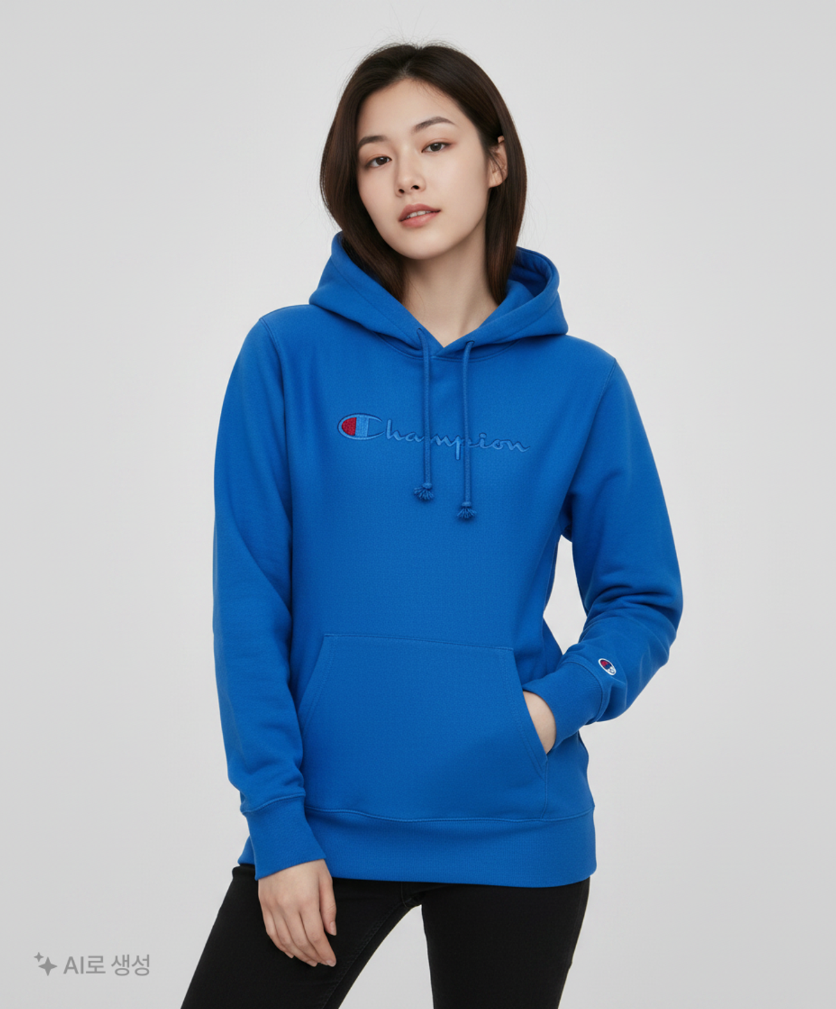 챔피온(CHAMPION) [US] Vintage Dye 7.3oz Lightweight Champion로고 기모 후드티셔츠 (NORMAL BLUE) CKTS1F603B2 S