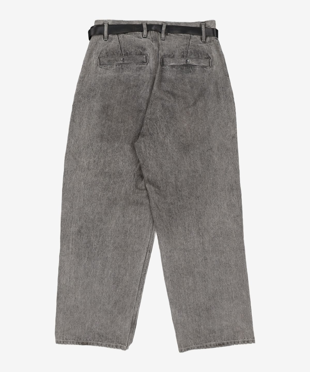 모이프(MOIF) [AW24]WIDE BELTED DENIM PANTS / BLEACHED BLACK 1