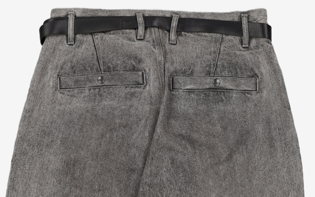 모이프(MOIF) [AW24]WIDE BELTED DENIM PANTS / BLEACHED BLACK 1