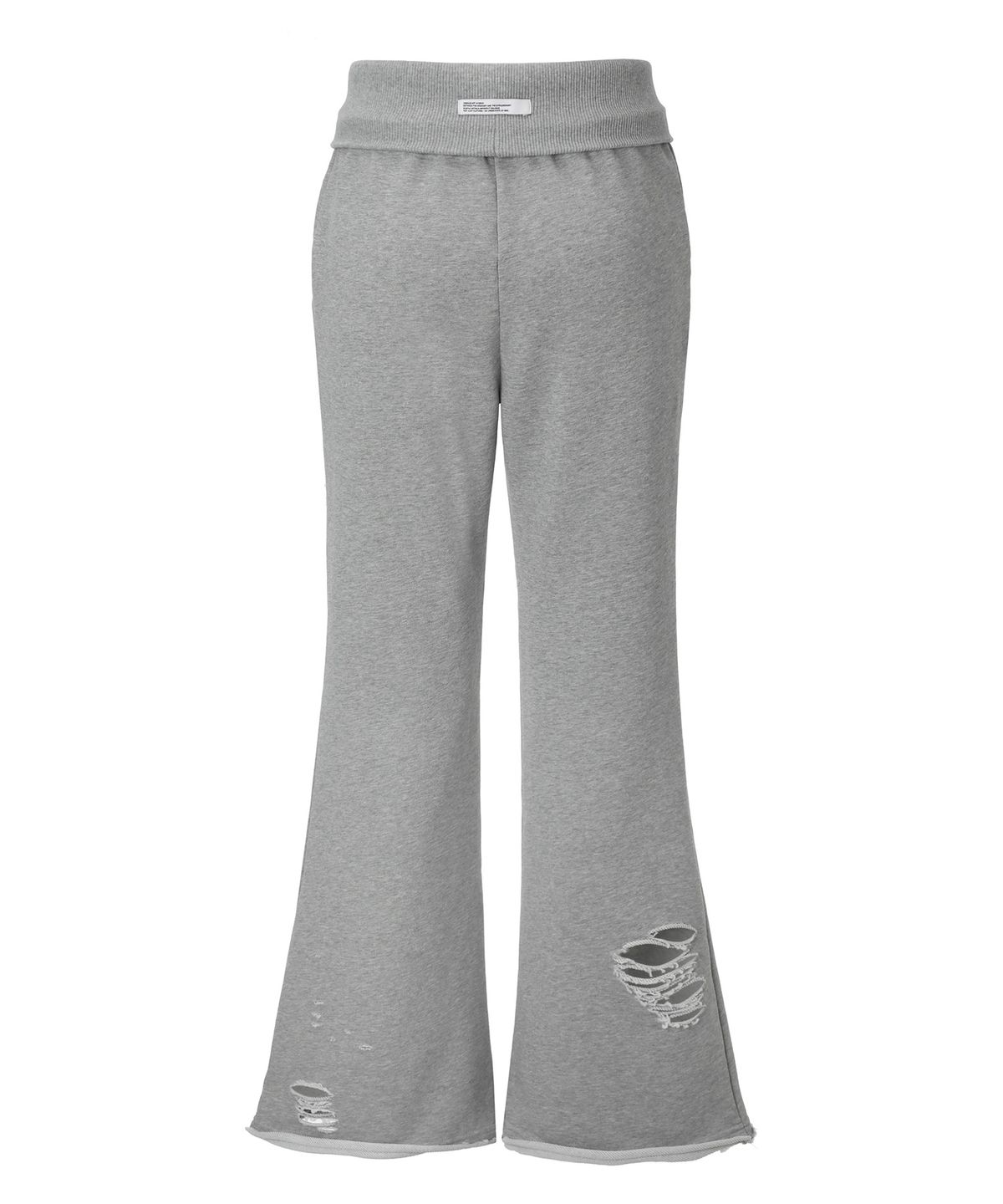 이네기(INEGI) Damaged Cutting Bootcut Sweat Pants (grey)