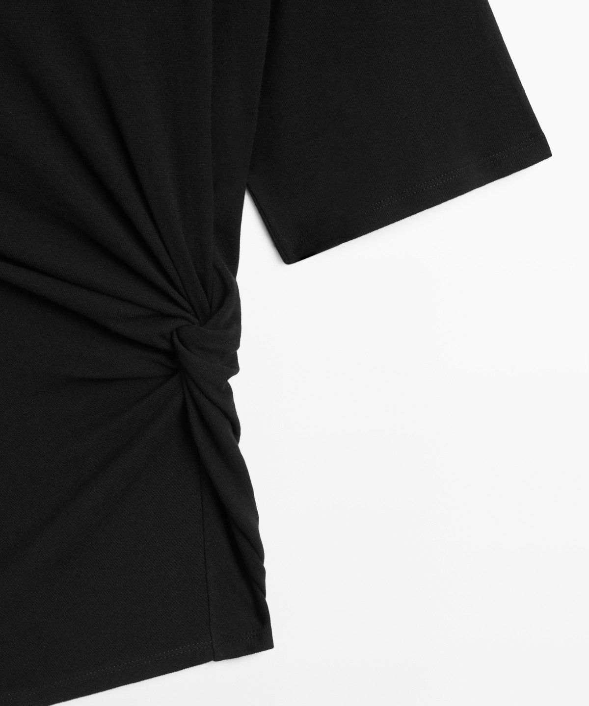 마시모두띠(MASSIMO DUTTI) 언밸런스 매듭 디테일 티셔츠