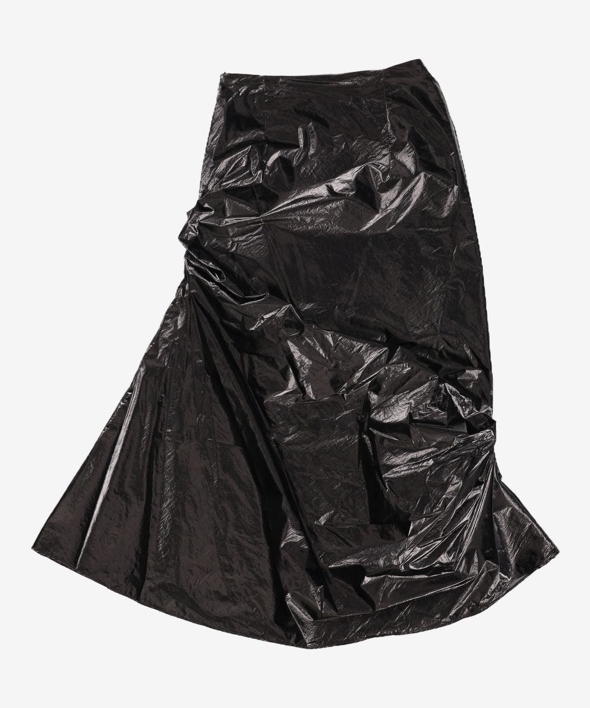 쓰리투에이티(THREE TO EIGHTY) UNBALANCED SHIRRING SKIRT BLACK S
