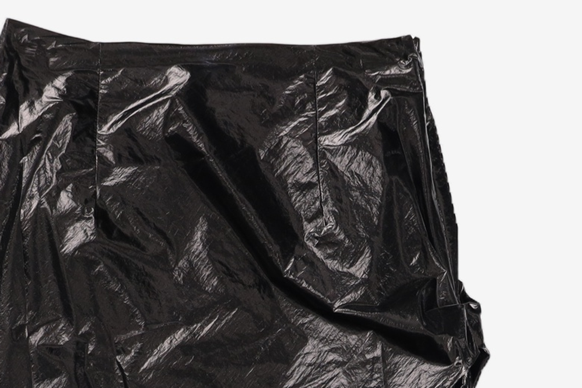 쓰리투에이티(THREE TO EIGHTY) UNBALANCED SHIRRING SKIRT BLACK S