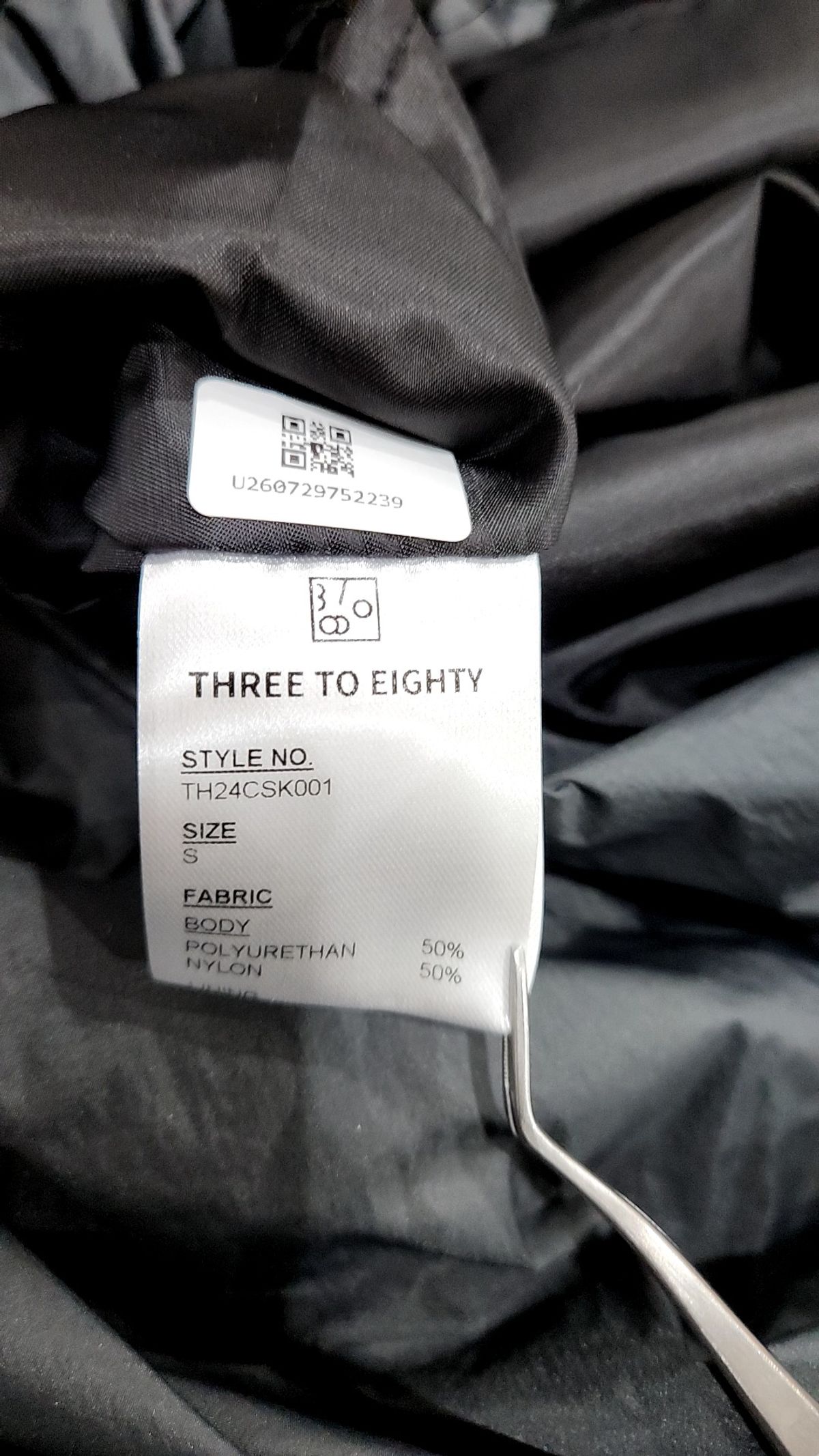 쓰리투에이티(THREE TO EIGHTY) UNBALANCED SHIRRING SKIRT BLACK S