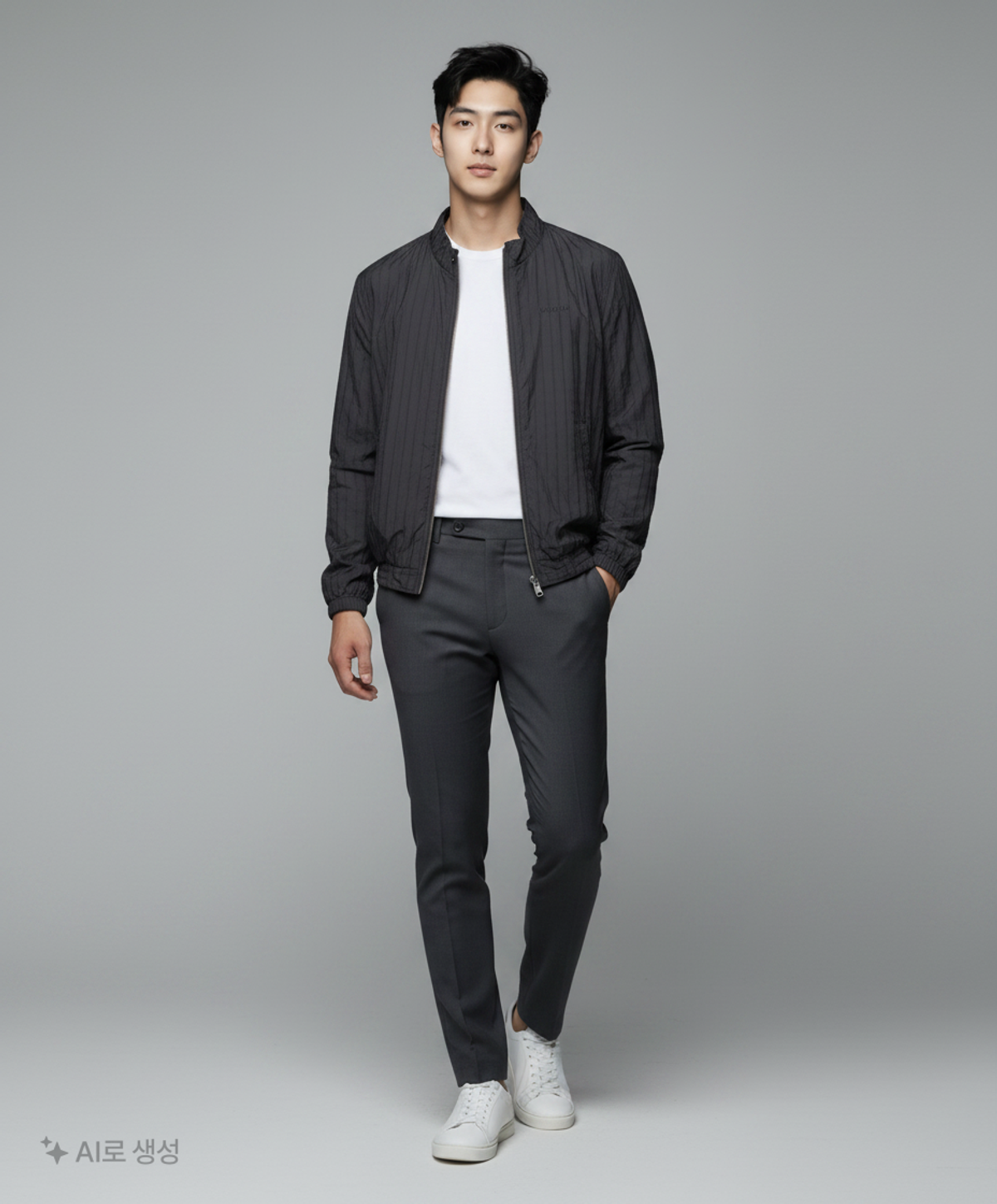 예스아이씨(YESEYESEE) Windowpane Zip Blouson Black L